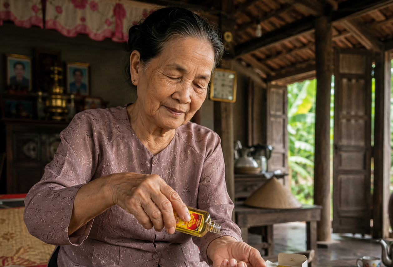 Mùi dầu ngày xưa bé